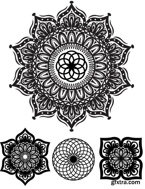 Stock Vectors - Mandala 4, 25xEPS