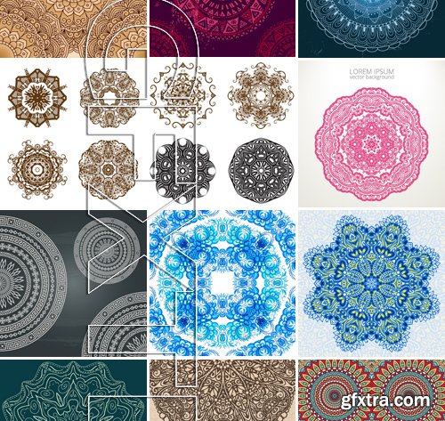 Stock Vectors - Mandala 4, 25xEPS