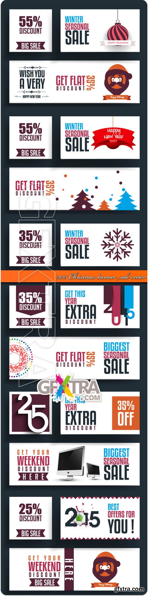 2015 Christmas banner and tag sale vector