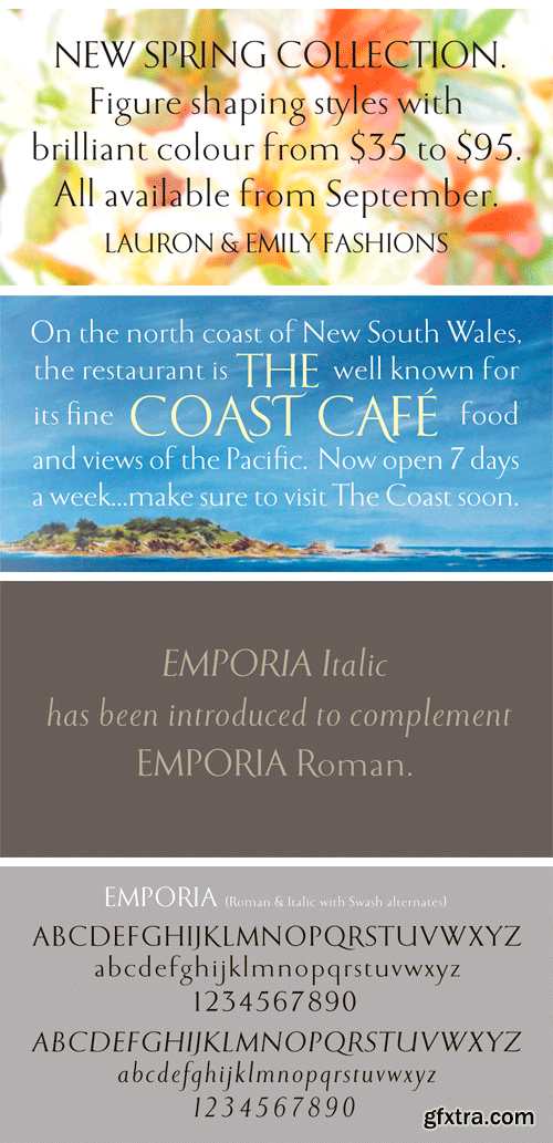 Emporia Roman Font Family - 2 Fonts $60