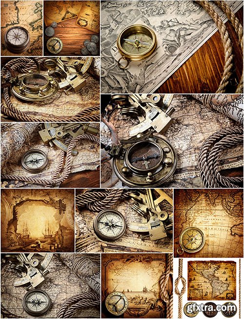 Old Maps &amp; Compasses, 25xUHQ JPEG