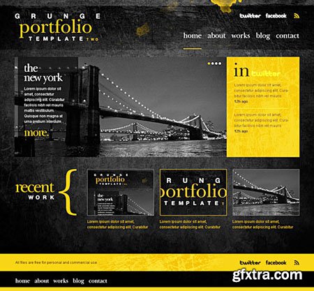 Grunge Portfolio Template PSD