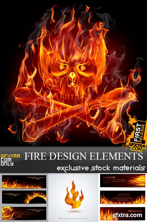 SS Fire Design Vector Elements, 25xEPS