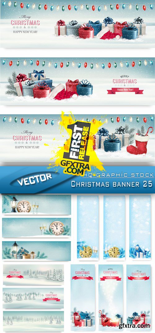 Stock Vector - Christmas banner 25