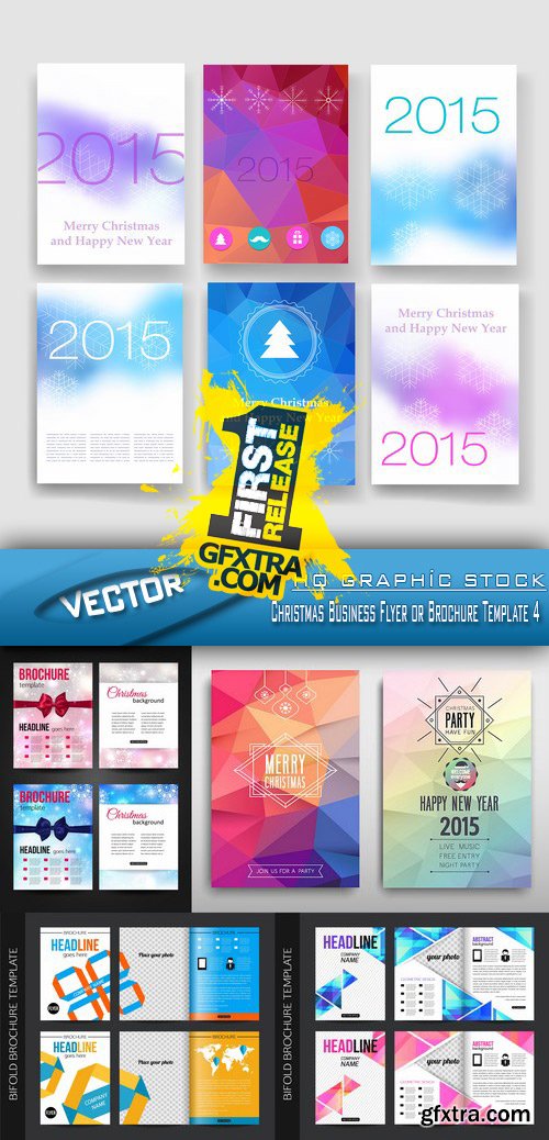 Stock Vector - Christmas Business Flyer or Brochure Template 4