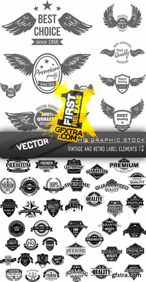 Stock Vector - Vintage and retro label elements 12