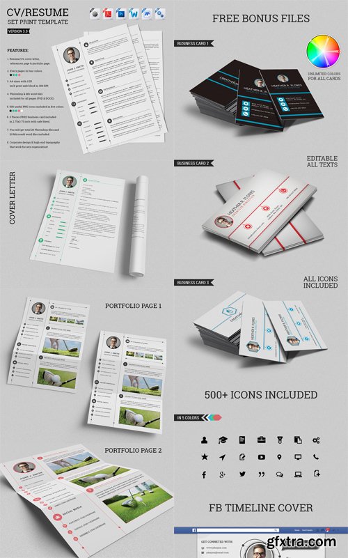 CM - CV/Resume Set Print Template V 3.0 136801