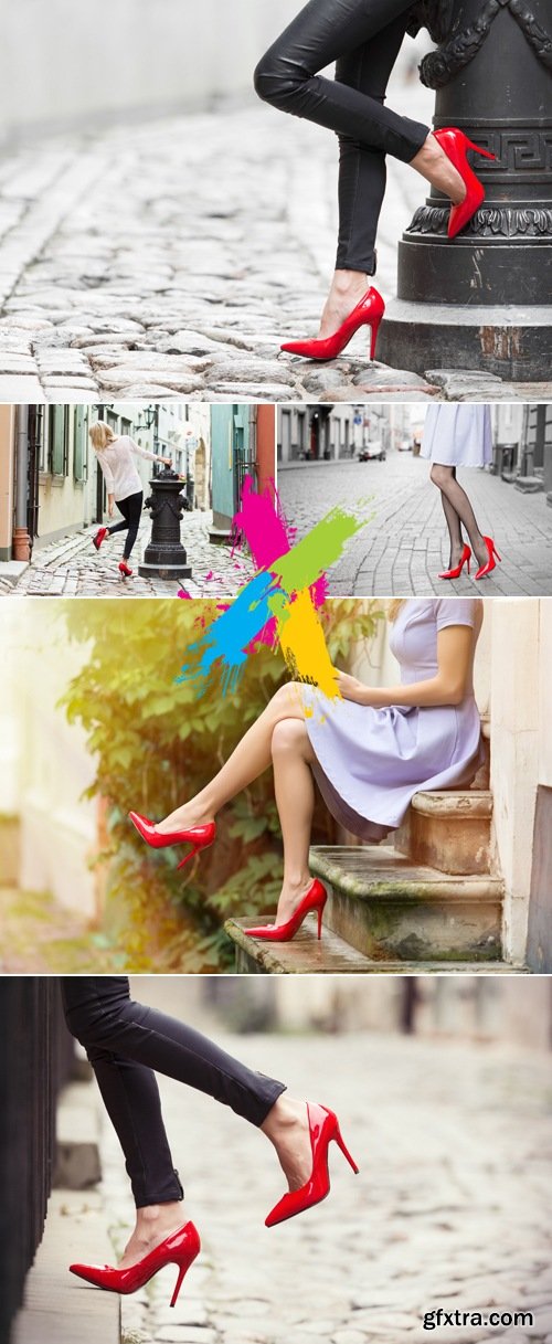 Stock Photo - Woman Wearing Red Shoes