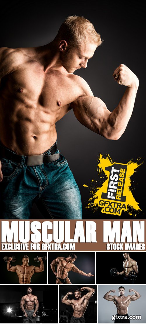 Stock Photos - Muscular man, 25xJPG