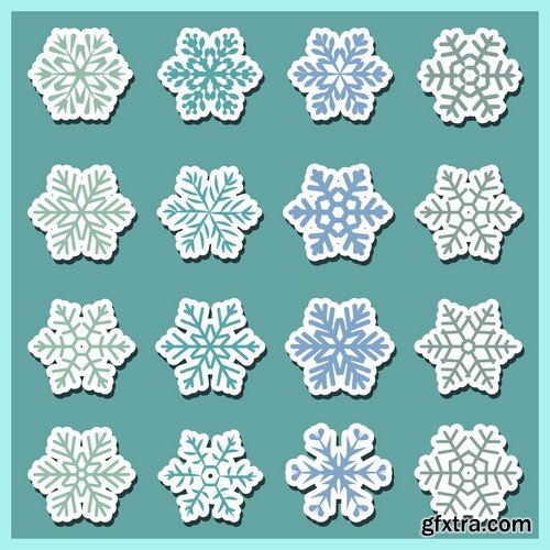 Stock Vectors - Snowflakes, 25xEPS