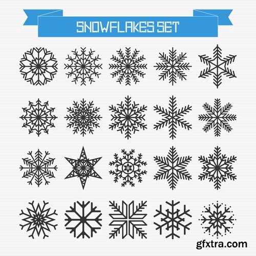 Stock Vectors - Snowflakes, 25xEPS