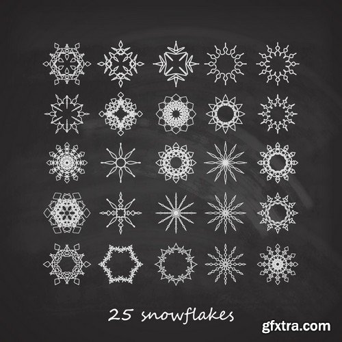 Stock Vectors - Snowflakes, 25xEPS