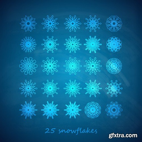 Stock Vectors - Snowflakes, 25xEPS