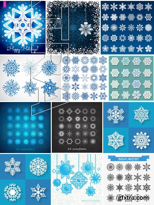 Stock Vectors - Snowflakes, 25xEPS