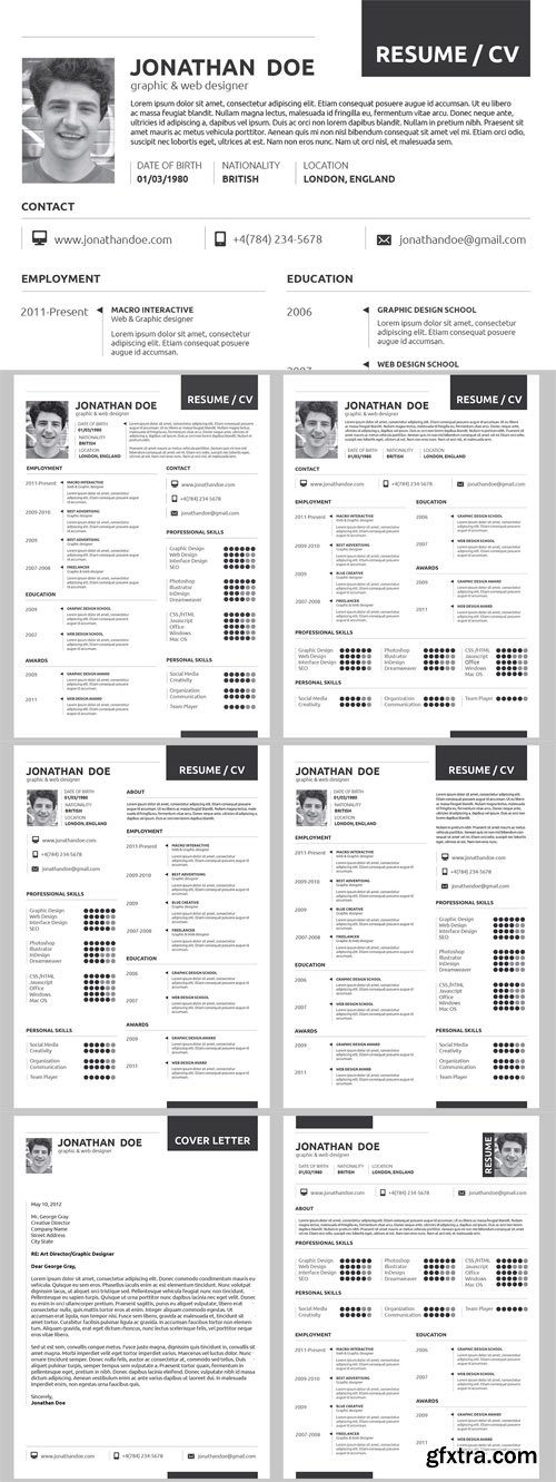 Pro Resume 5 Layouts Set