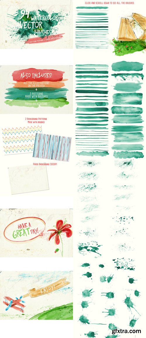 CM - Watercolor Vector Art Brushes 136007