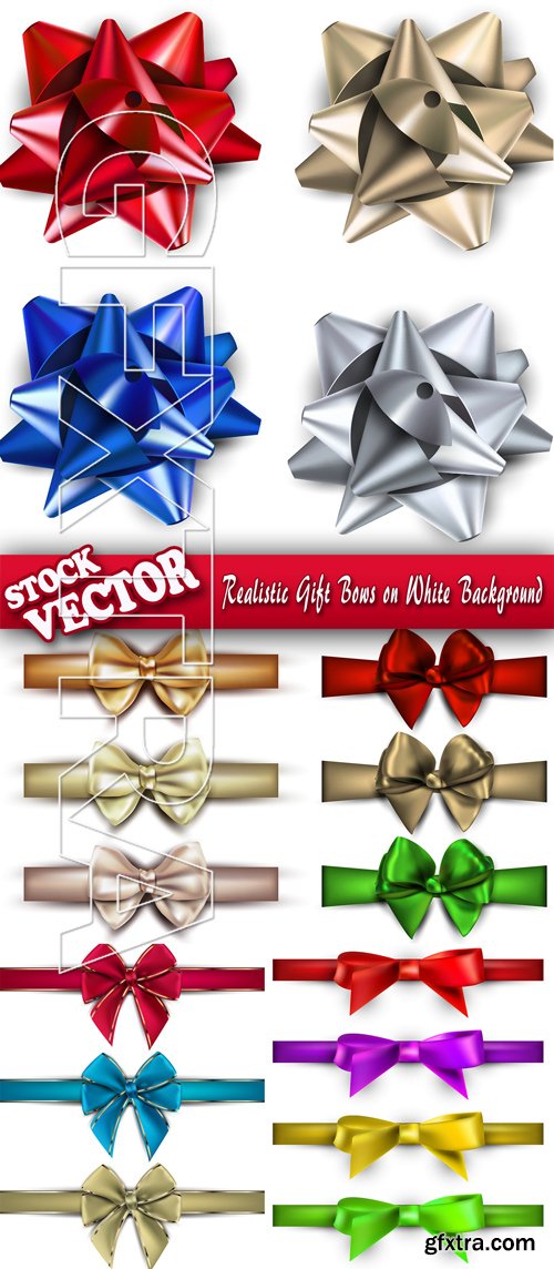 Stock Vector - Realistic Gift Bows on White Background