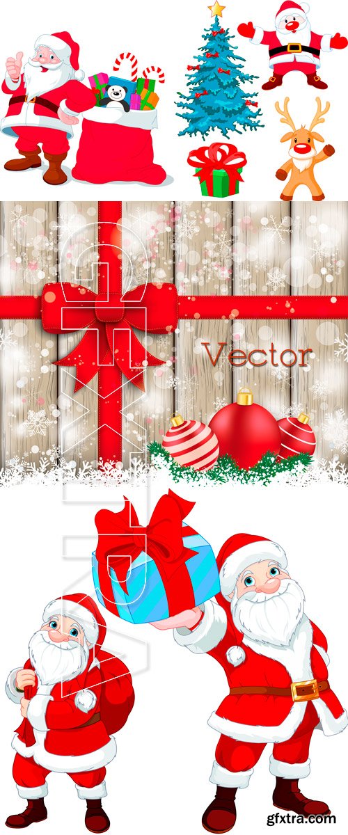 Father Frost, gifts vector clipart