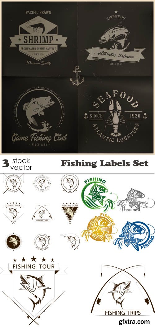 Vectors - Fishing Labels Set