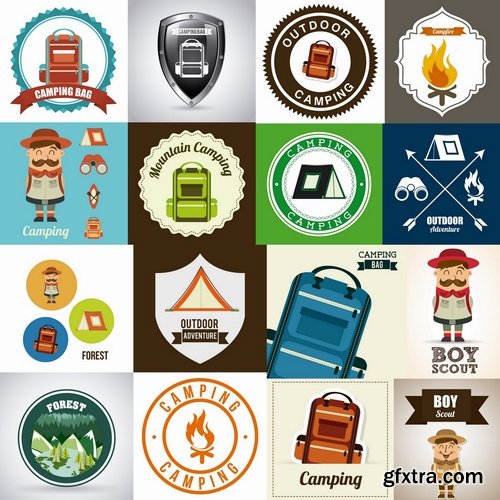 Collection of logos Boy Scouts 25 Eps