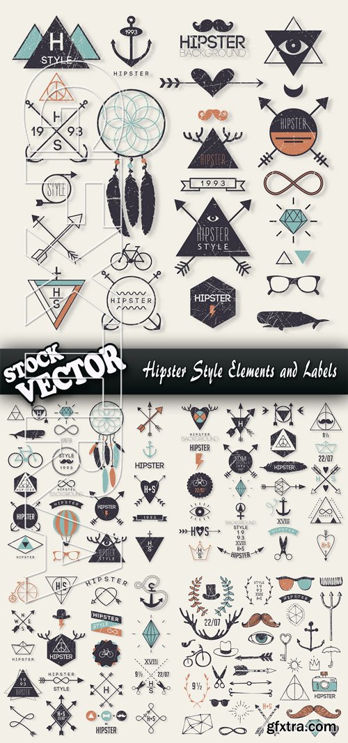 Stock Vector - Hipster Style Elements and Labels