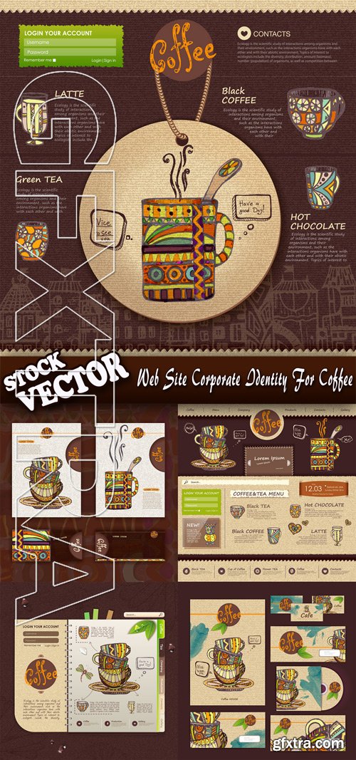 Stock Vector - Web Site Corporate Identity For Coffee