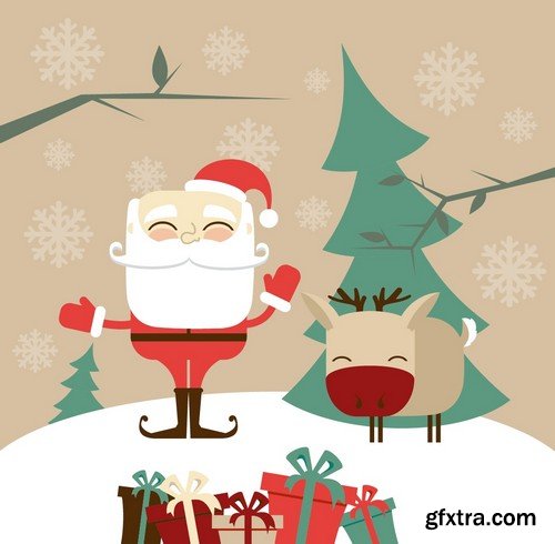 Stock Vectors - Merry Christmas Background 7, 25xEPS