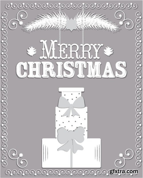 Stock Vectors - Merry Christmas Background 7, 25xEPS