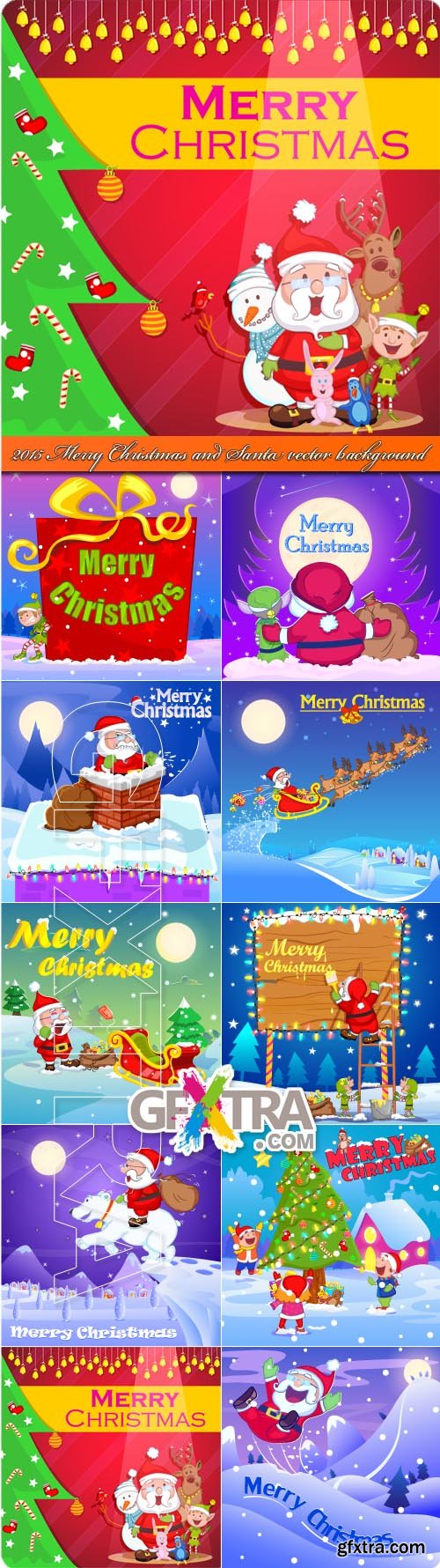 2015 Merry Christmas and Santa vector background