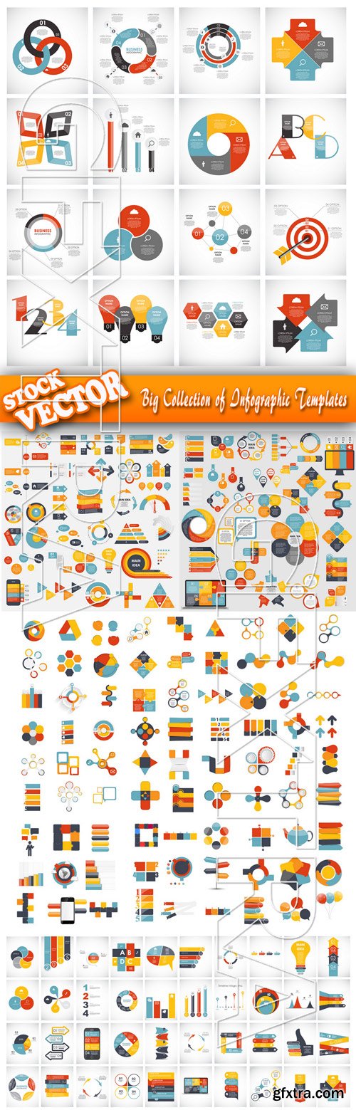 Stock Vector - Big Collection of Infographic Templates