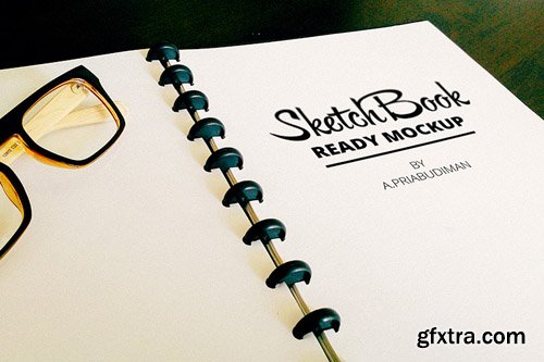 Realistic Sketchbook Mockup PSD Template