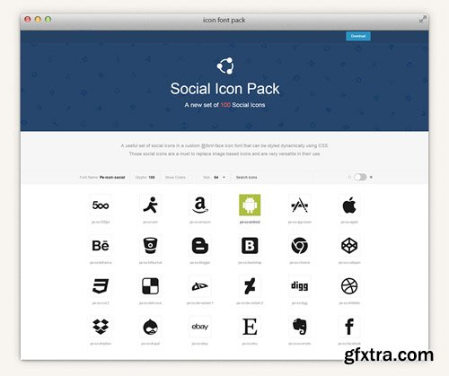 Social Icon Font Set