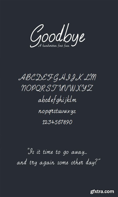 Goodbye - A Handwritten Font Face