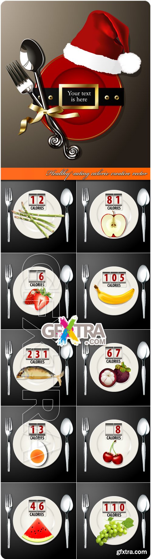 Healthy eating calorie creative vector