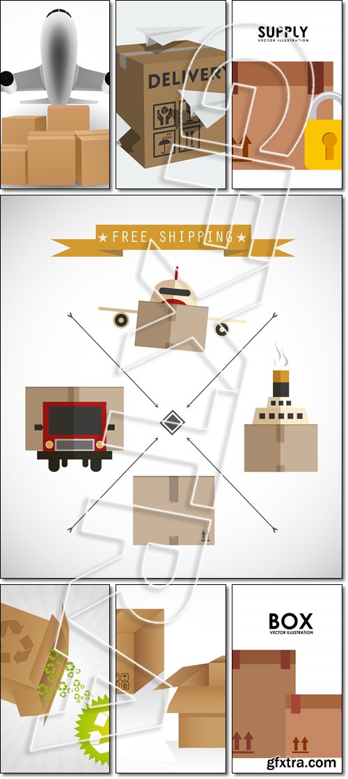 Boxes, Package Shopping box - Vector