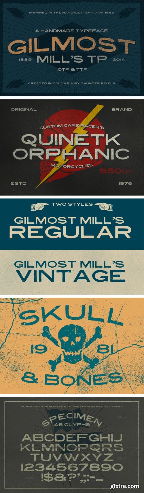 Gilmost Mill's TP Font Family - 2 Fonts $12