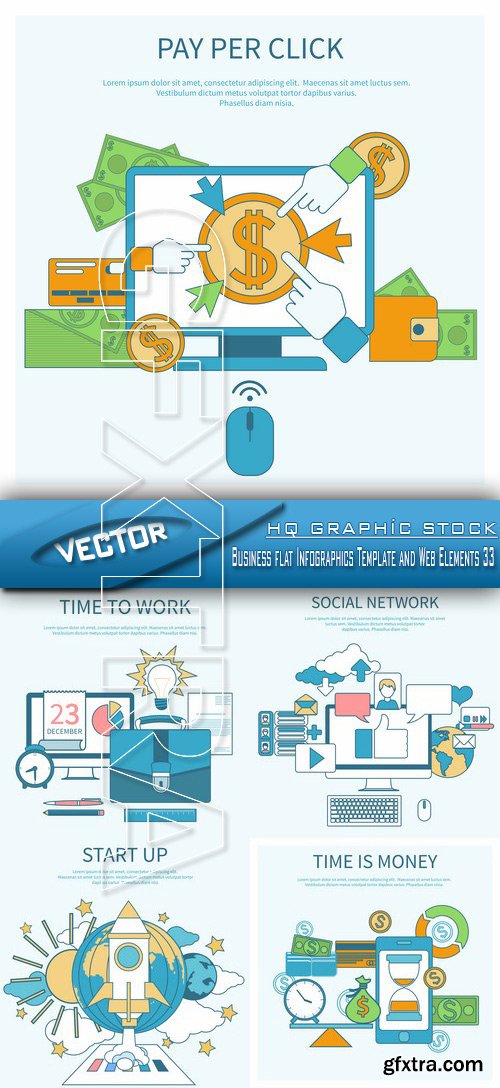 Stock Vector - Business flat Infographics Template and Web Elements 33