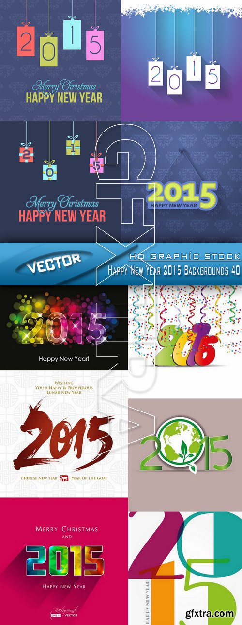 Stock Vector - Happy New Year 2015 Backgrounds 40