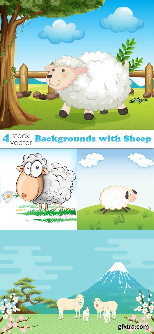 Vectors - Backgrounds with Sheep