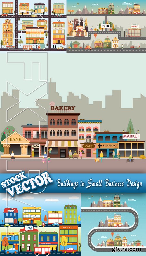 Stock Vector - Buildings in Small Business Design