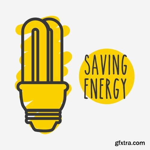 Collection of vector images of energy 25 Eps