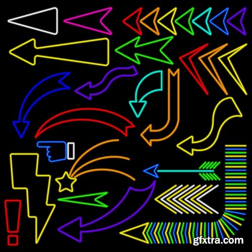 Collection of neon signs vector picture 25 Eps