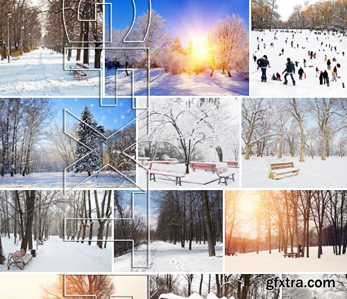 Stock Photos - Winter park, 25xJPG