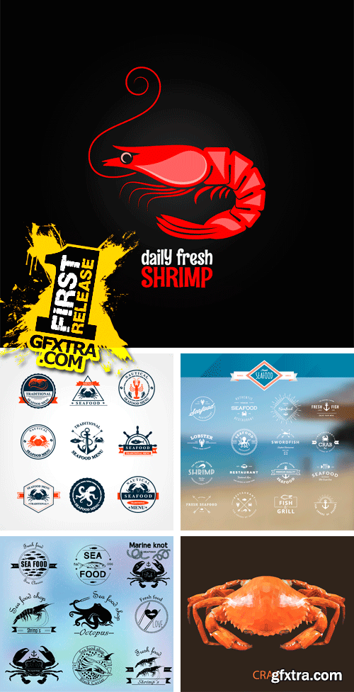 Amazing SS - Seafood Logos, 25xEPS