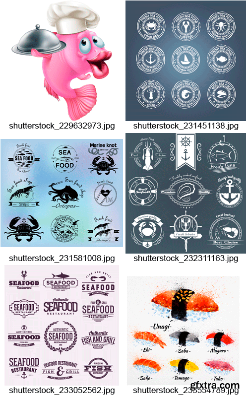 Amazing SS - Seafood Logos, 25xEPS