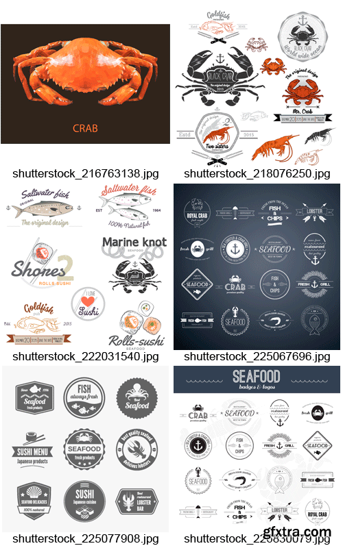 Amazing SS - Seafood Logos, 25xEPS