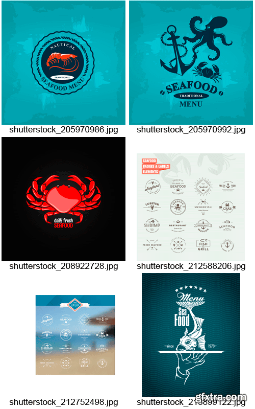 Amazing SS - Seafood Logos, 25xEPS