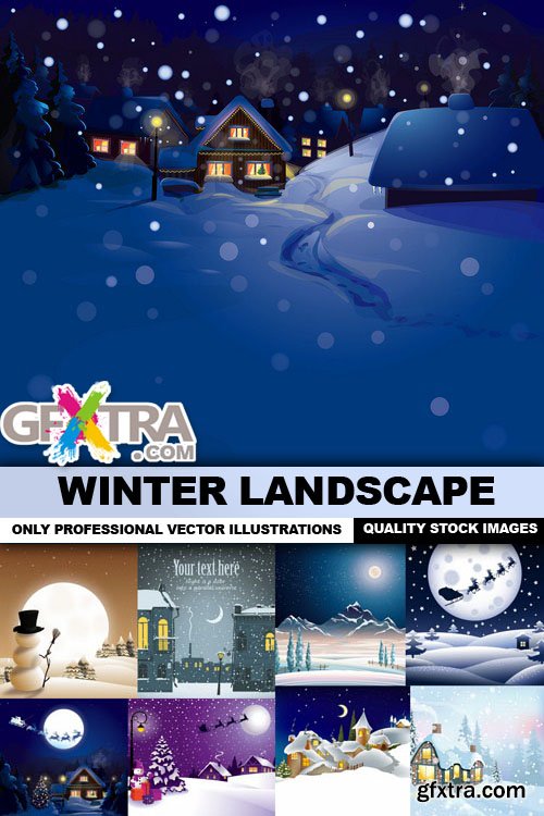 Winter Landscape - 30 Vector