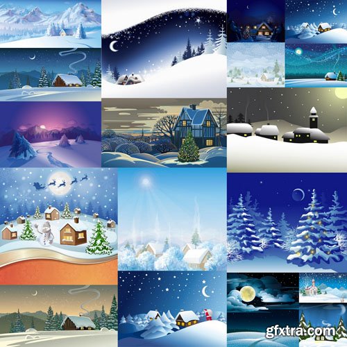 Winter Landscape - 30 Vector