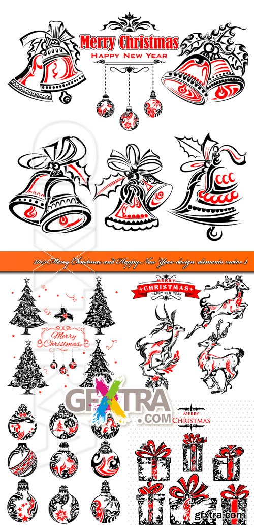 2015 Merry Christmas and Happy New Year design elements vector 2